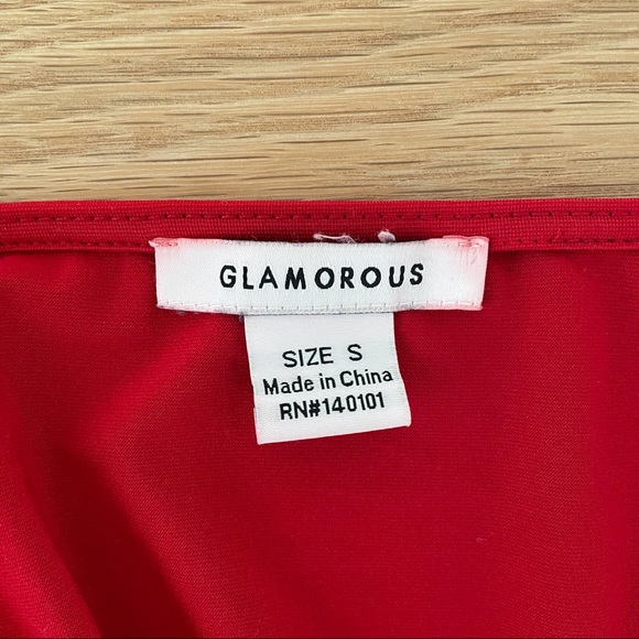 Red Deep-V Charleston Boutique Romper - Picture 3 of 4